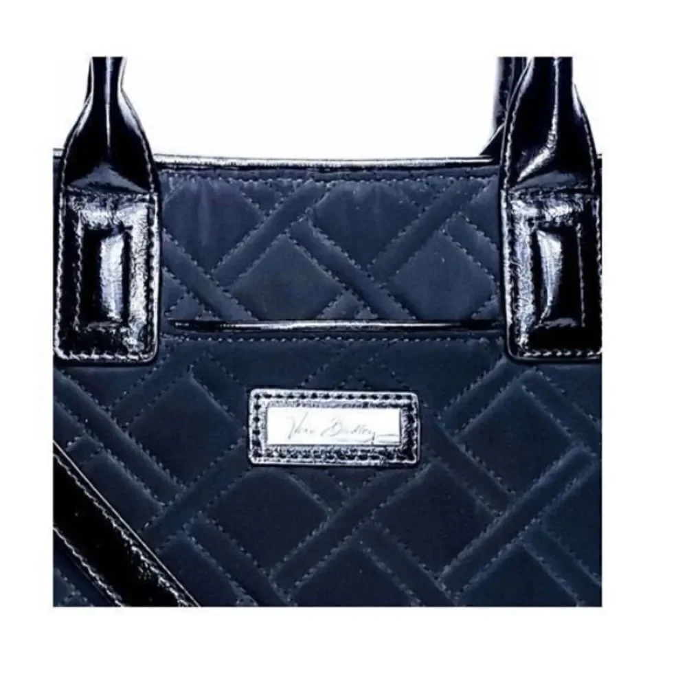 Vera Bradley Women’s Quilted Trimmed Trapeze Tote Black Crossbody Bag Purse